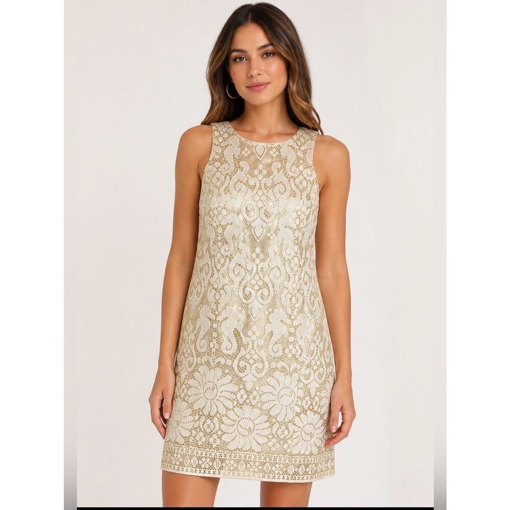 Lilly Pulitzer Largo Seahorse Lace Shift Dress